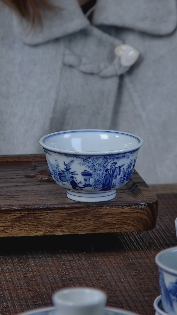 【闪购商品】折葵非器手工手绘竹林七贤大压手杯