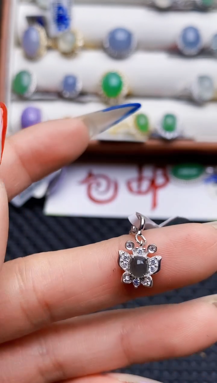 银S925镶嵌戒指翡翠5101