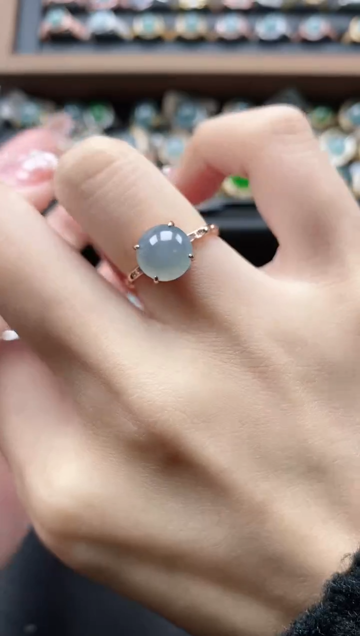 【闪购商品】翡翠戒指银S925镶嵌51511