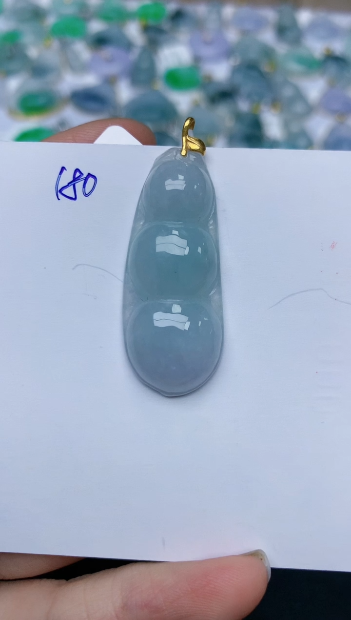 【闪购商品】翡翠颈饰18K金镶嵌天然翡翠A货    