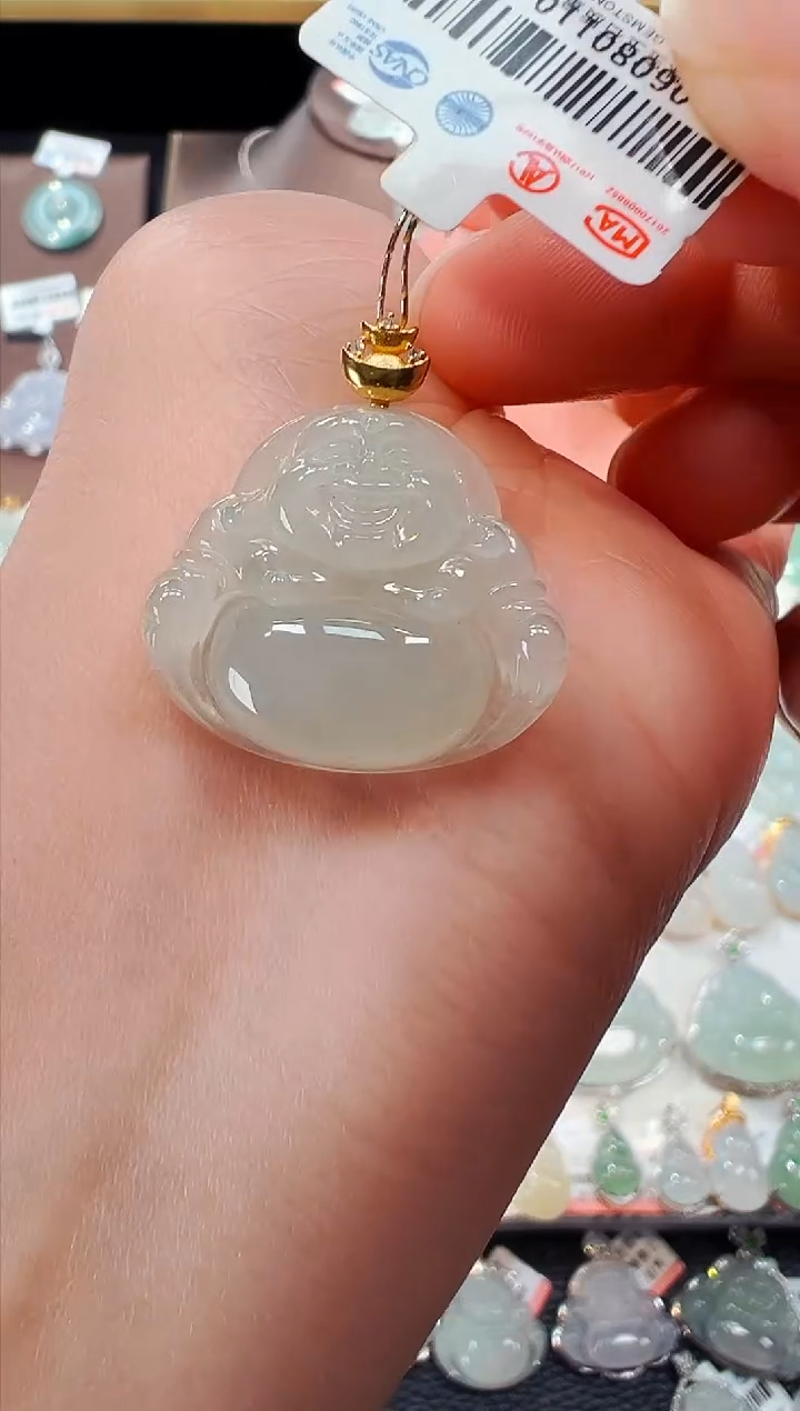 【闪购商品】翡翠吊坠(不含链)18K金镶嵌佛公吊坠110A