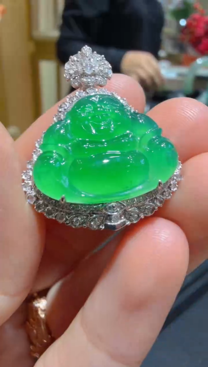 吊坠(不含链)18K金镶嵌翡翠多样性团购发一件