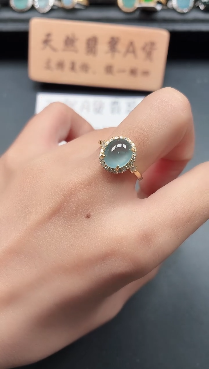 银S925镶嵌戒指翡翠111