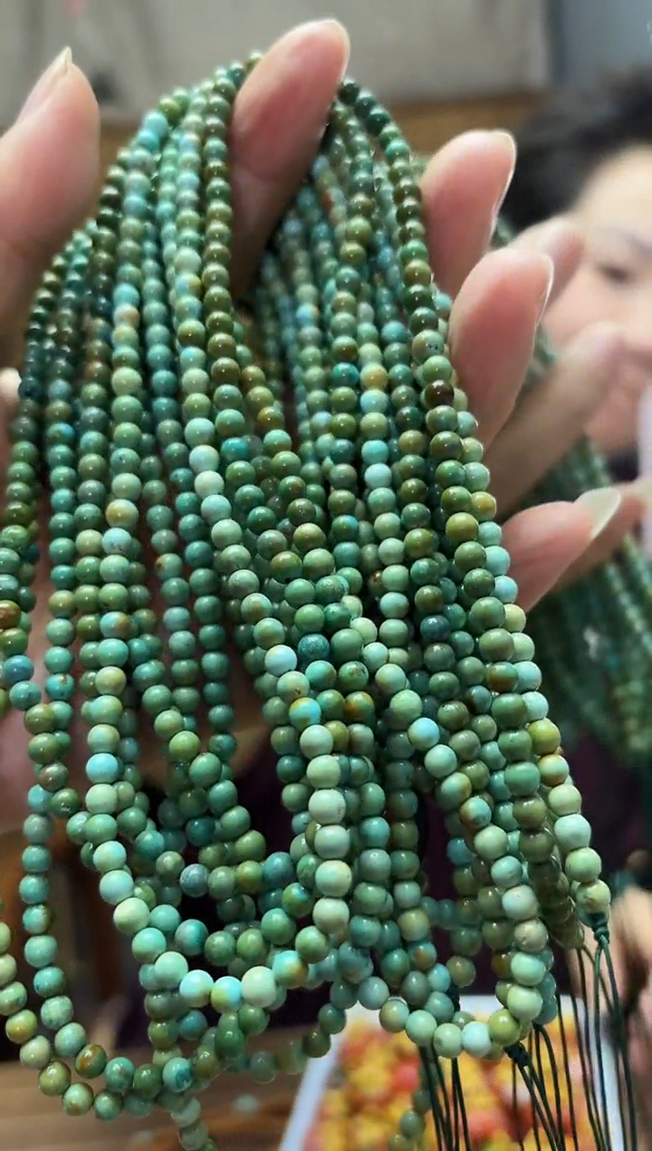 未镶嵌绿松石珠宝奇石4mm项链多样性发其一