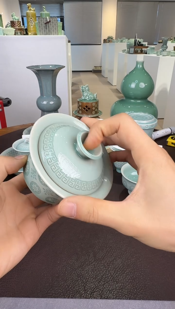 青瓷手工茶器包邮