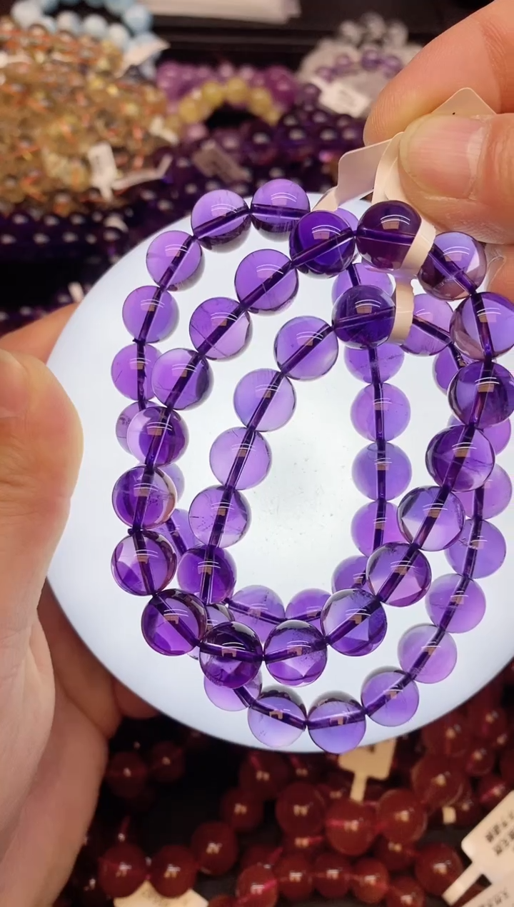 【闪购商品】水晶手链未镶嵌b25 紫水晶11mm 多样性发其一