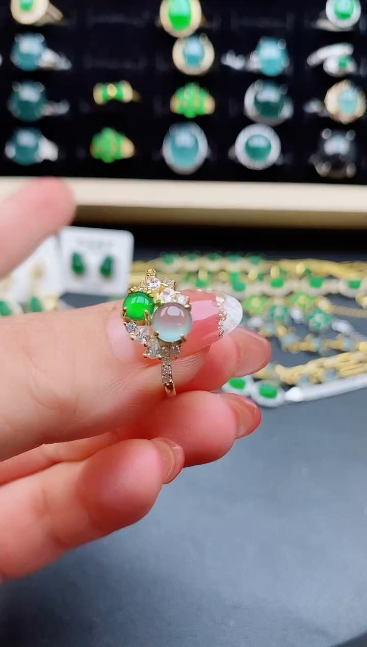 【闪购商品】翡翠戒指银S925镶嵌0580505