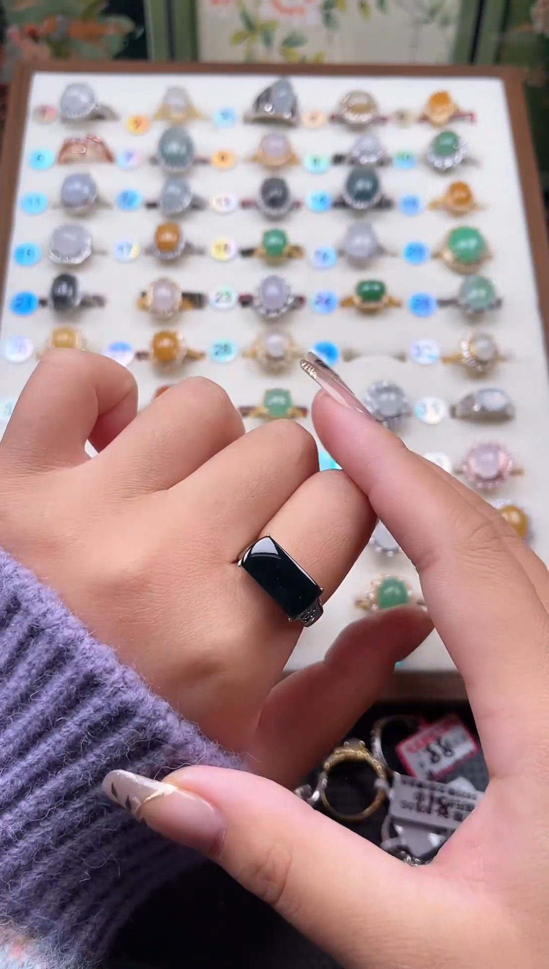 【闪购商品】翡翠戒指银S925镶嵌天然A货翡翠戒指