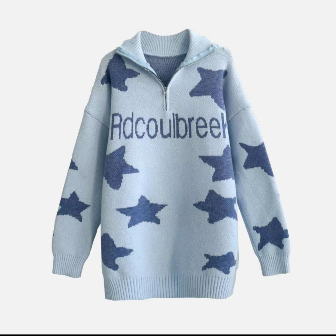 A3 美式复古五角星提花针织毛衣