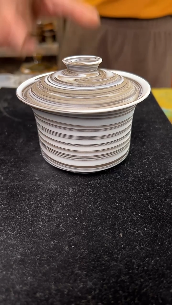 纯原矿高温煤窑烧制 搅胎泥马蹄盖碗150毫升