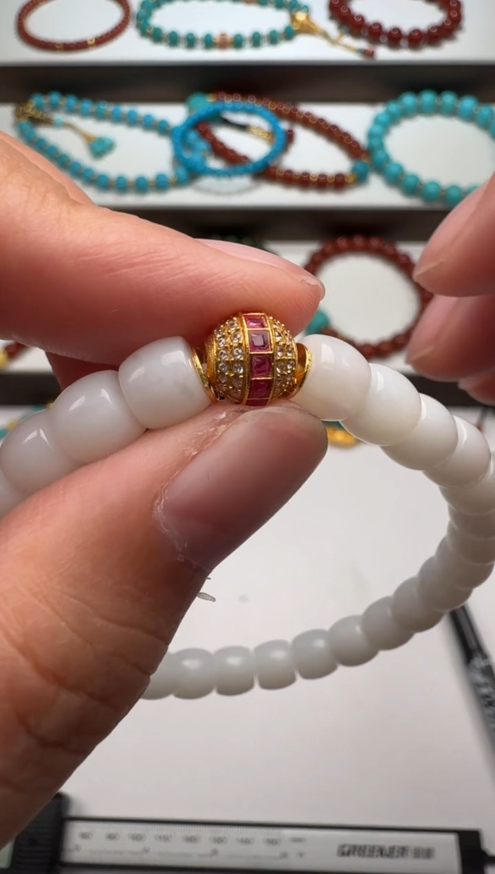 18K金镶嵌绿松石配饰配饰葵**～手串手串