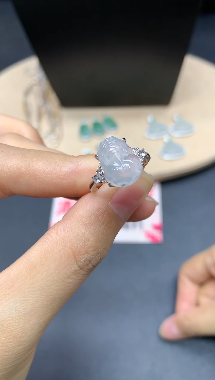 【闪购商品】翡翠戒指银S925镶嵌貔貅【多样性发其一】