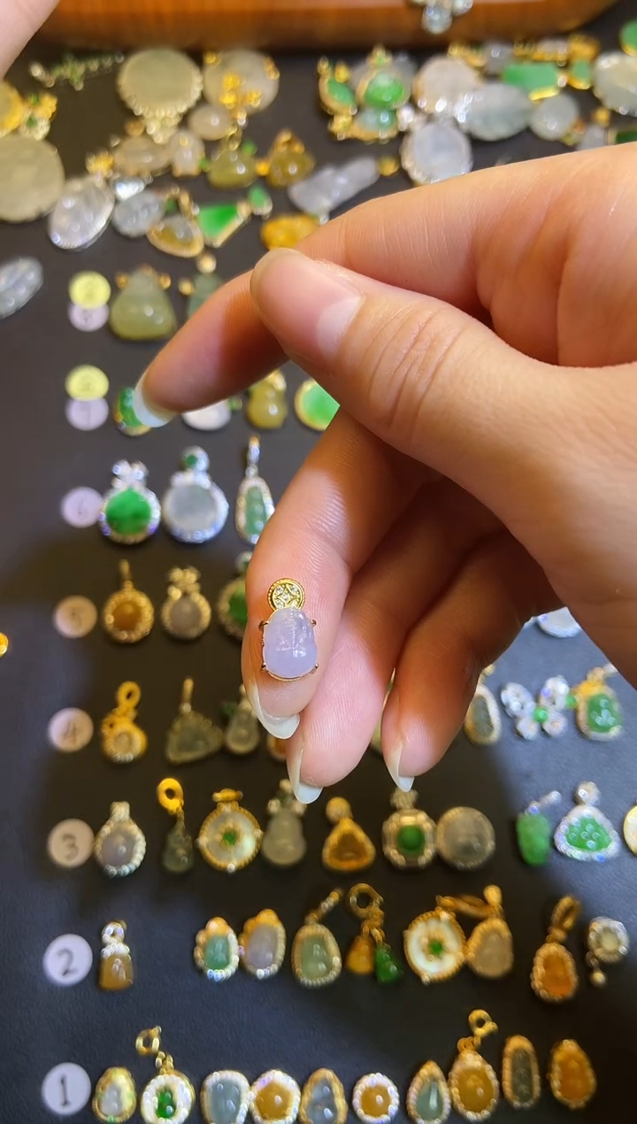 吊坠(不含链)银S925镶嵌翡翠1