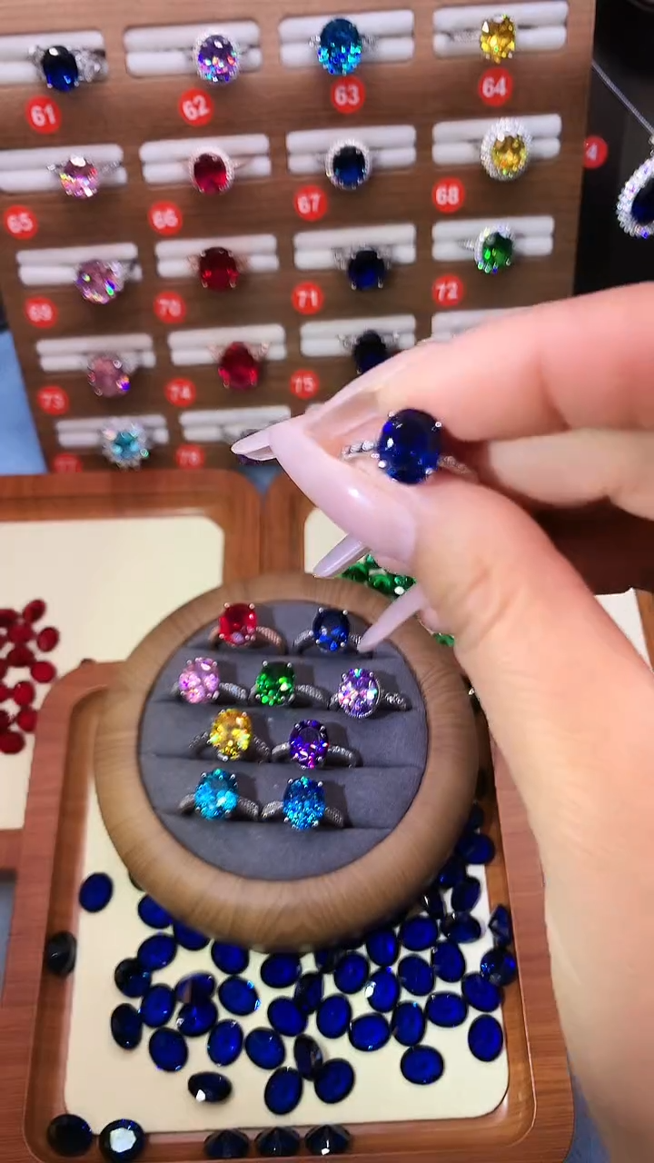 戒指蓝宝石银S925镶嵌.........