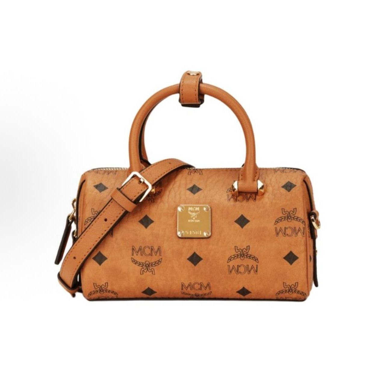 99新 MCM mcm 迷你波士顿单肩包斜挎包