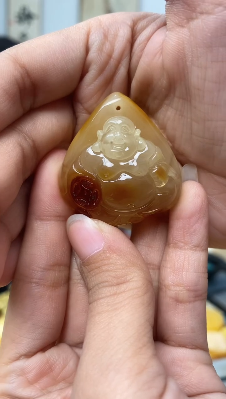 【闪购商品】琥珀裸石未镶嵌天然琥珀蜜蜡弥勒佛