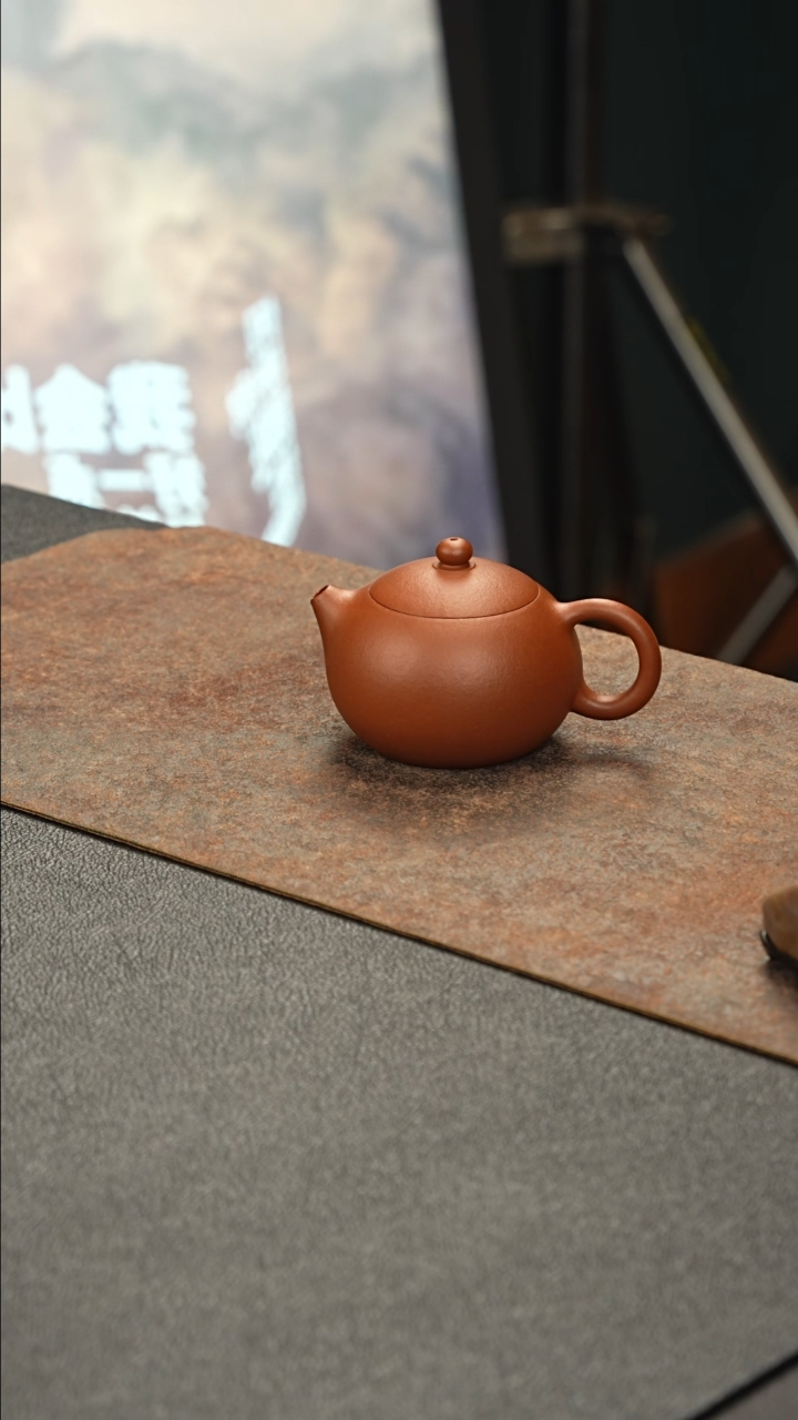 茶壶紫砂西施 朱泥