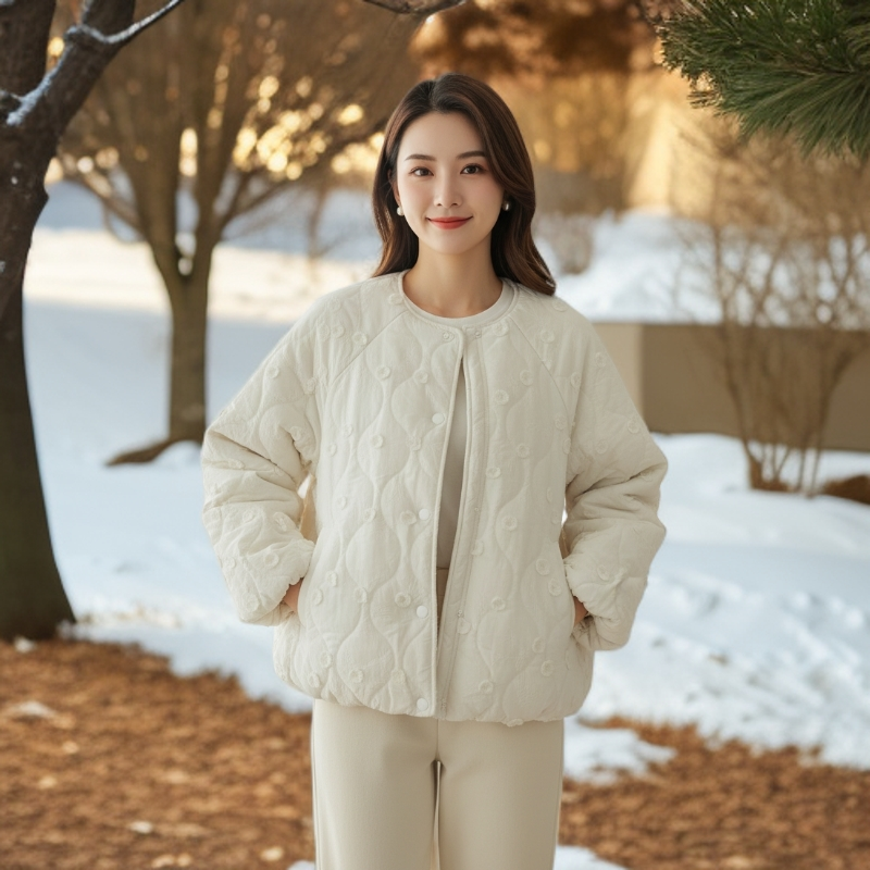 萱儿韩版大码宽松棉服（703~898）年轻人花袄女款