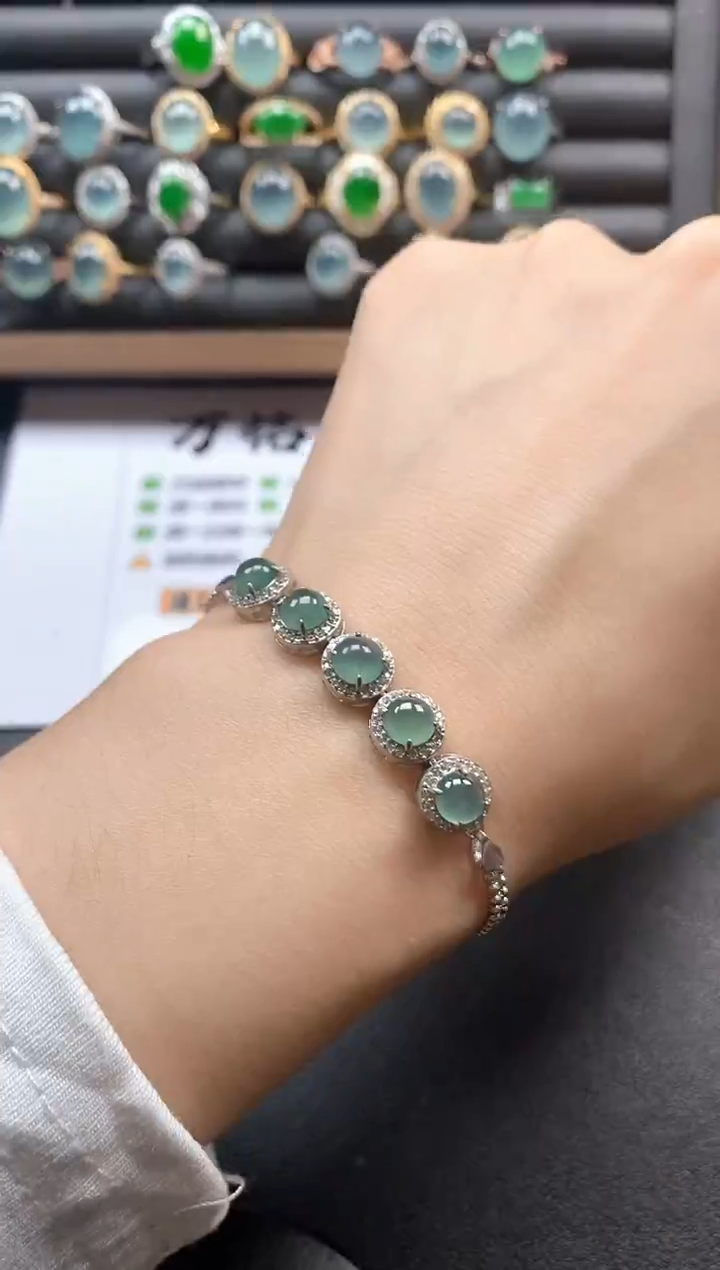 银S925镶嵌戒指翡翠511-3