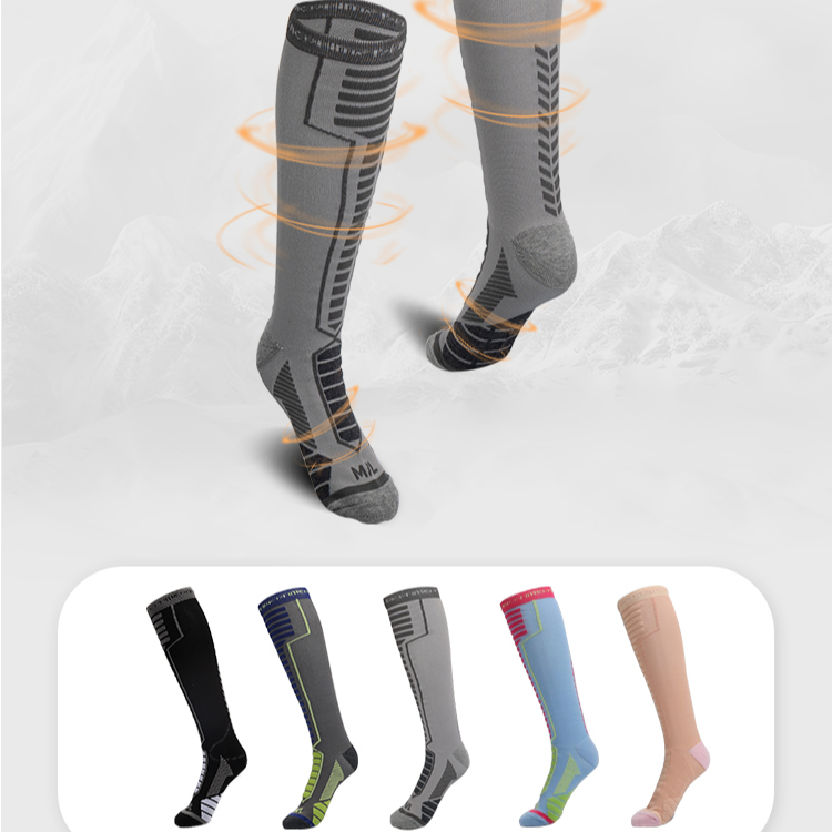 TERROR探锐男女专业滑雪袜保暖压缩袜长筒加绒加厚户外运动袜长袜
