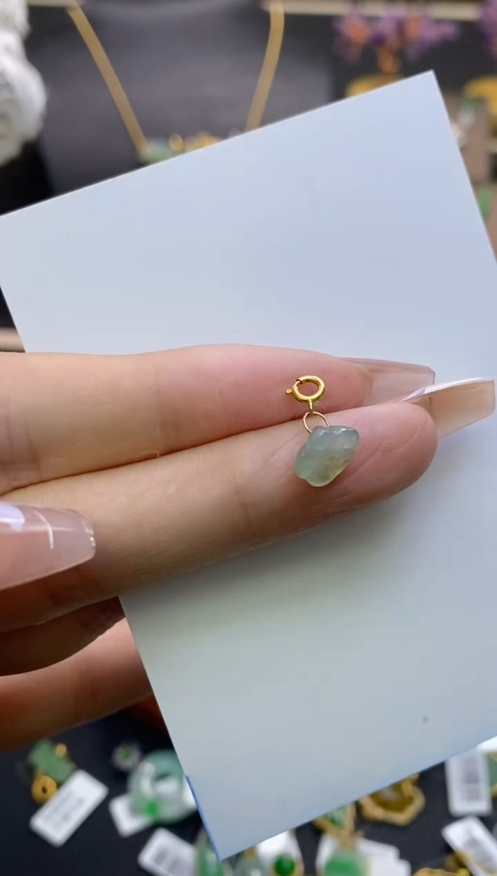 【闪购商品】翡翠颈饰18K金镶嵌净货12441