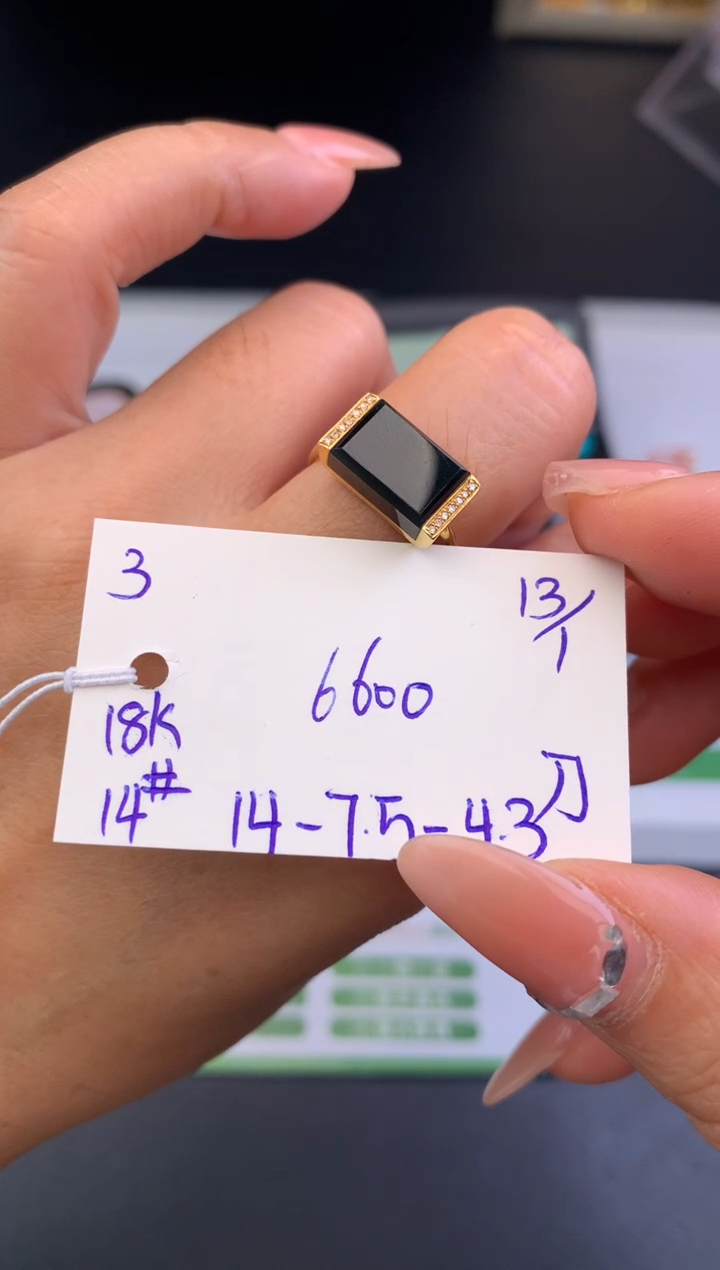 【闪购商品】翡翠戒指18K金镶嵌戒指