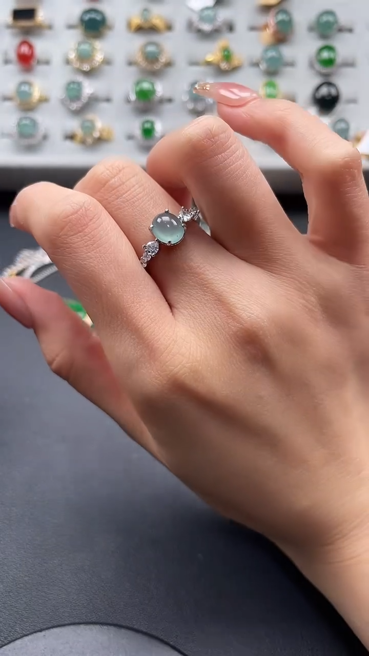 【闪购商品】翡翠戒指银S925镶嵌4576457654