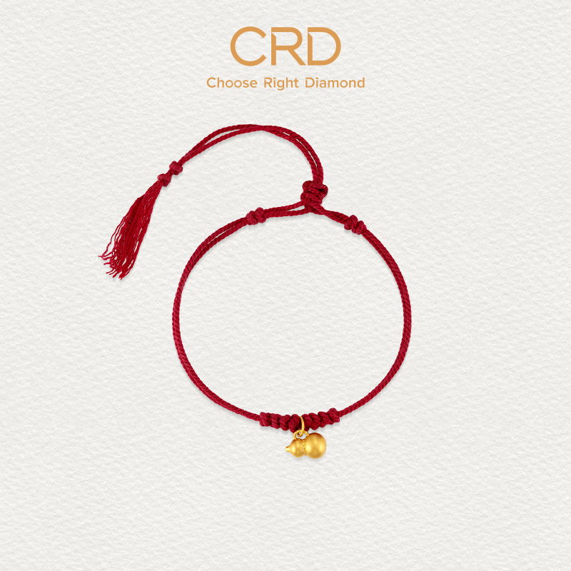 足金转运珠葫芦手绳红绳编绳手串黄金手链手饰三金男女