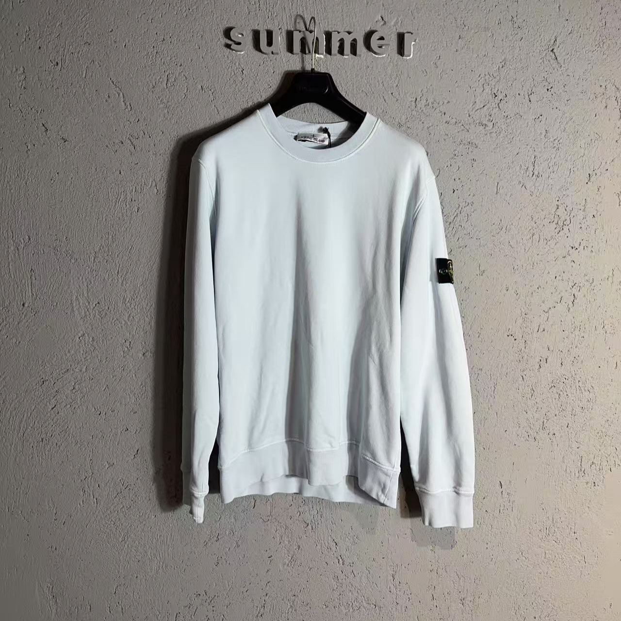 全新未使用 石头岛25春夏圆领 卫衣 冰蓝色