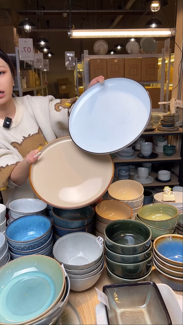 瓷84外贸尾货窑变釉下彩默外微瑕