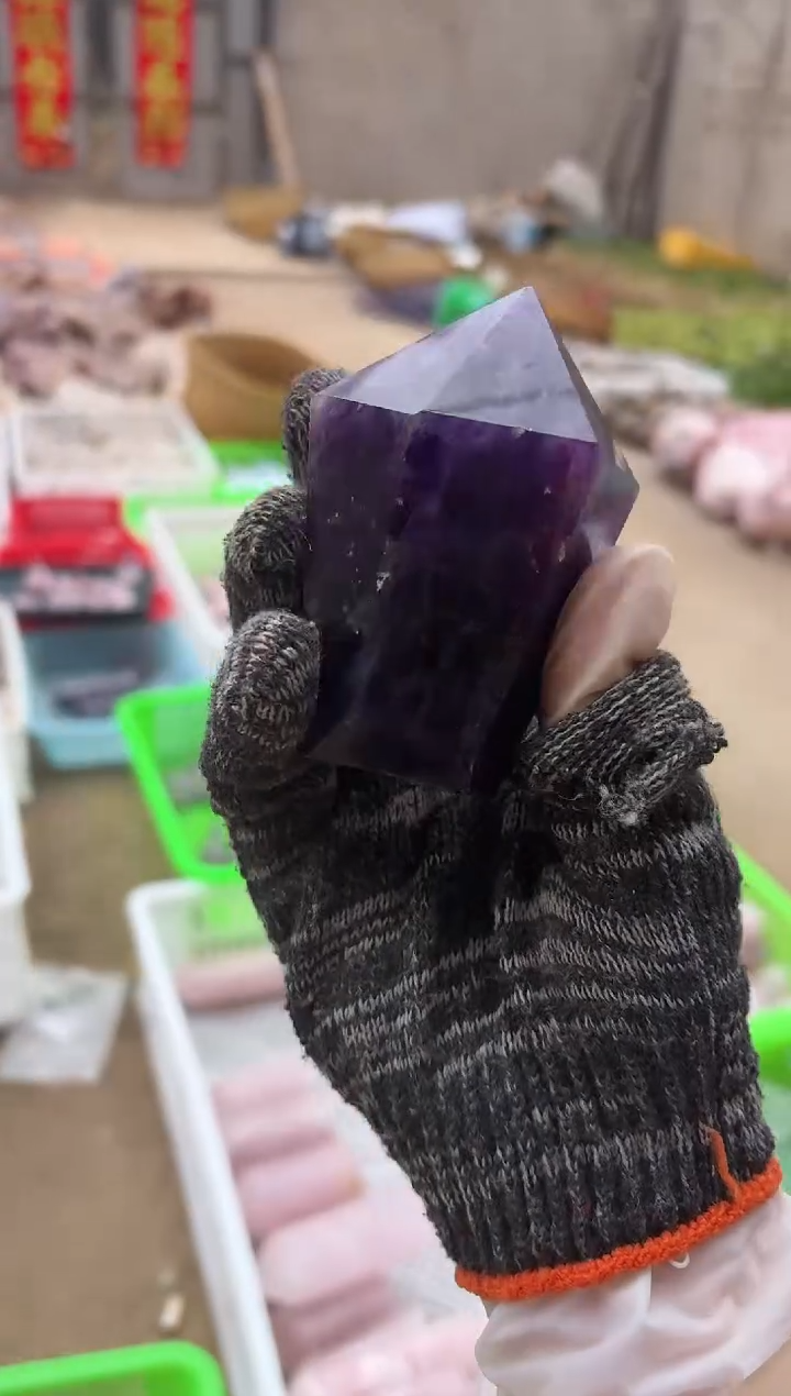 【闪购商品】水晶摆件未镶嵌紫水晶柱子 838