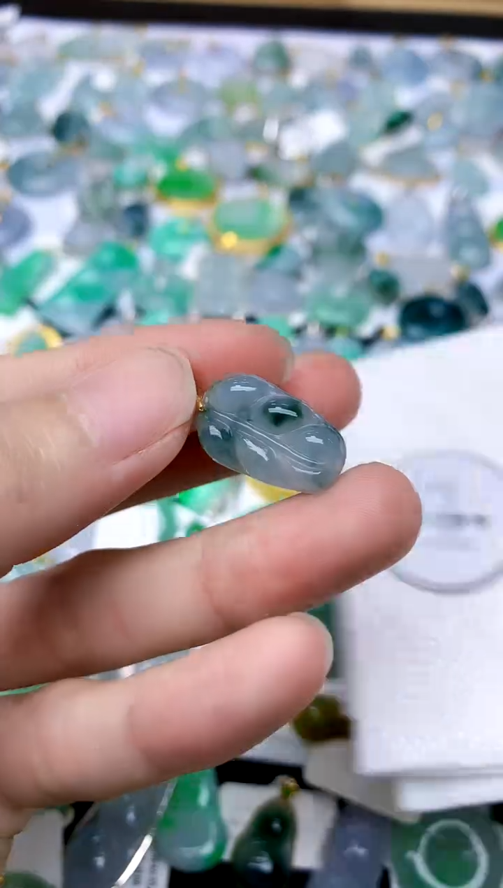 颈饰银S925镶嵌翡翠天然A货翡翠