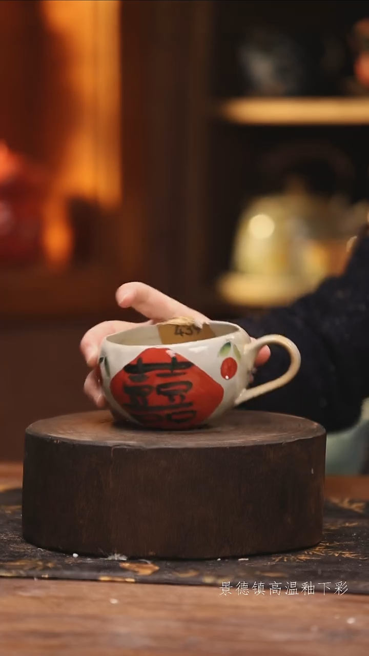 陶瓷景德镇高温釉下手绘陶瓷@L439@