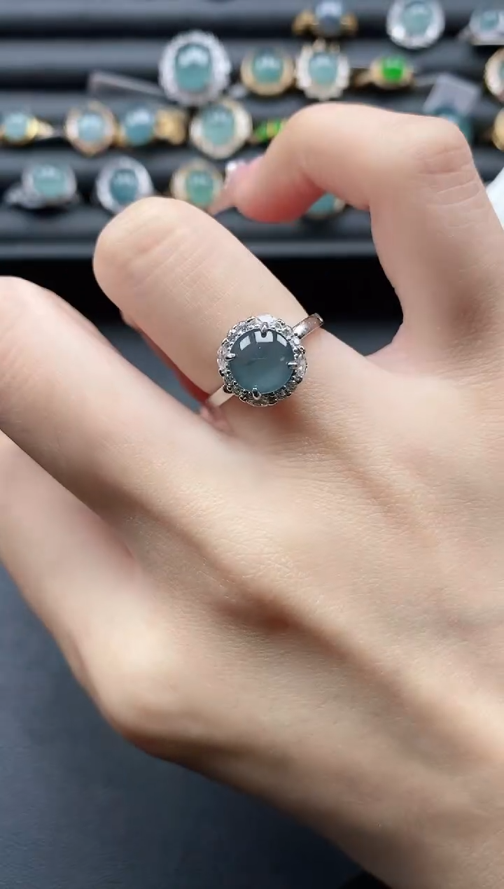 【闪购商品】翡翠戒指银S925镶嵌11111