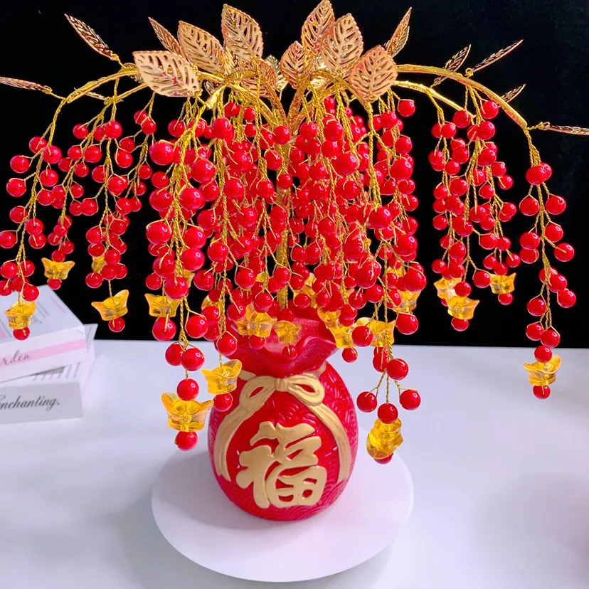 新年福利（送花瓶）【原色珠】摇钱树 手工diy材料包制作家居摆件
