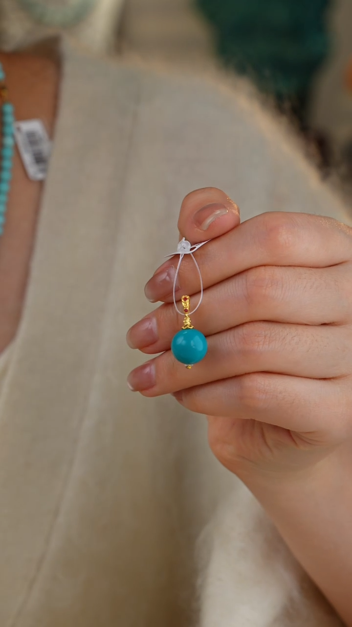 【闪购商品】绿松石吊坠(不含链)18K金镶嵌1