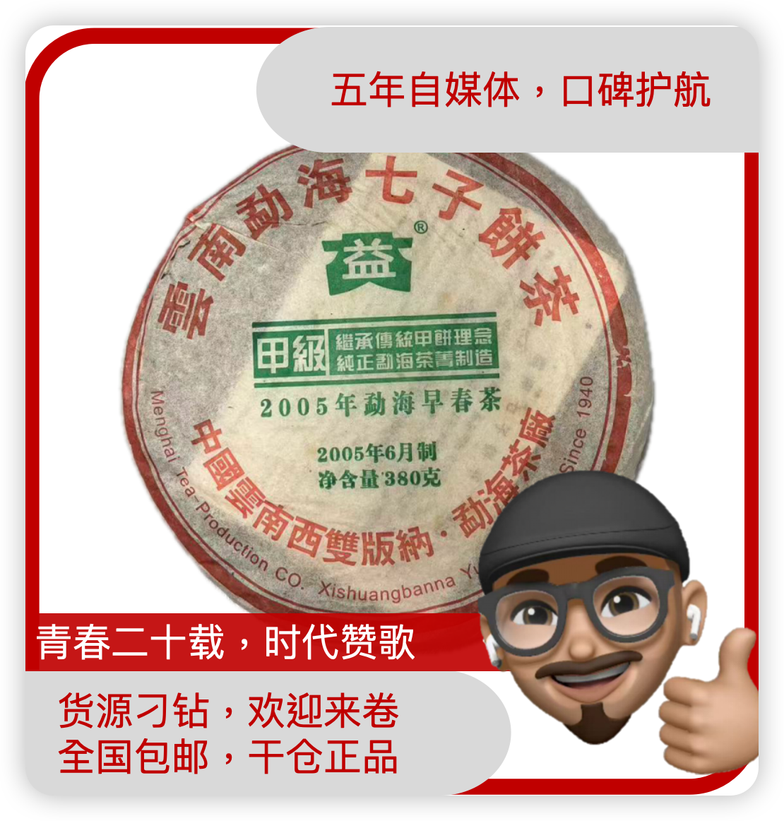 2005年DY501勐海早春饼380克p普洱生饼