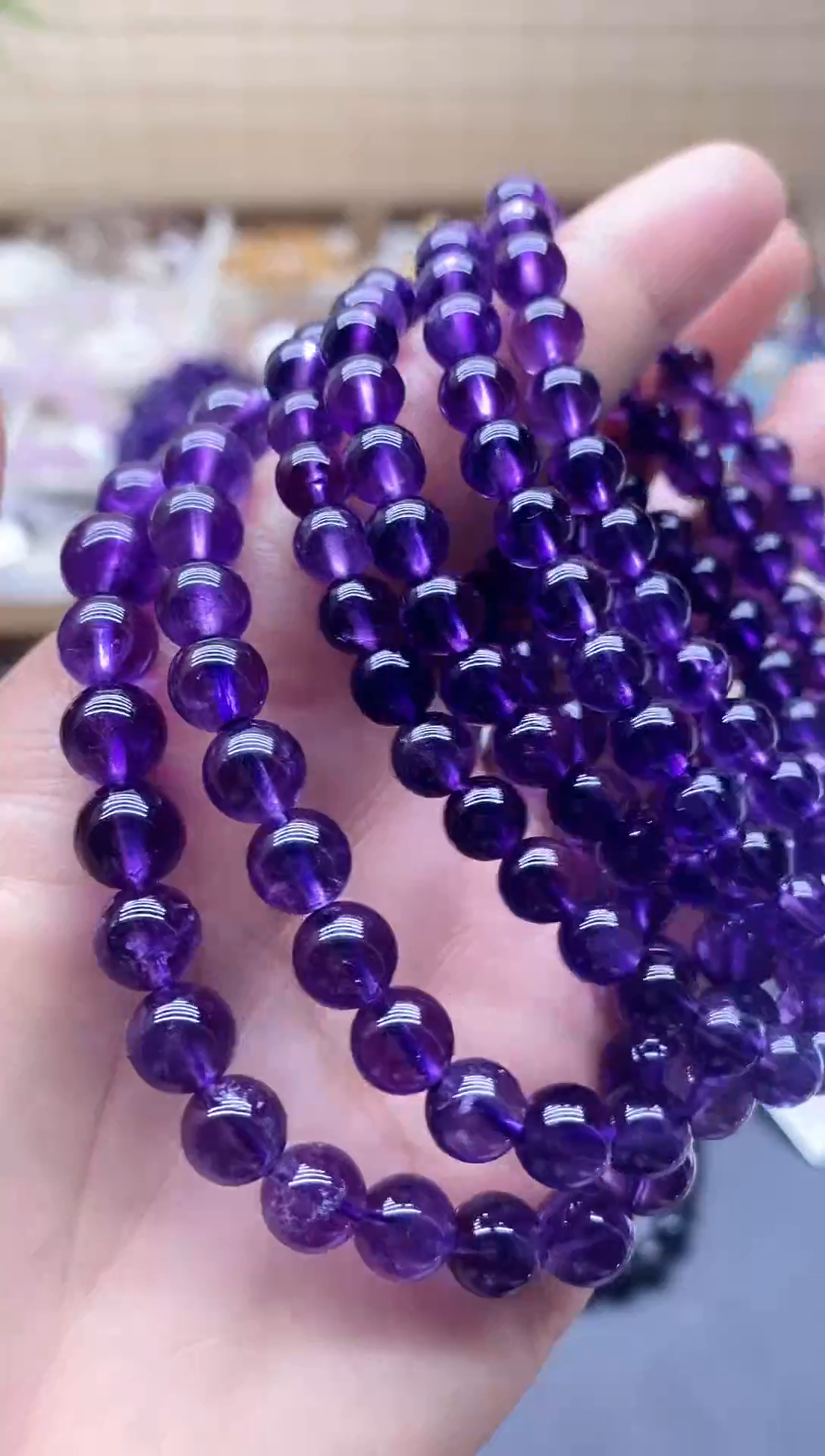 【闪购商品】手串未镶嵌水晶紫水7mm