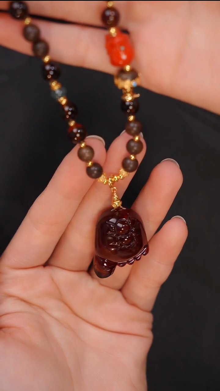 裸石琥珀未镶嵌A3396红蓝珀