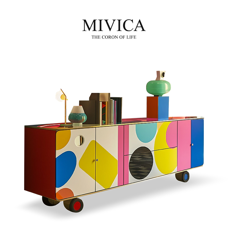 米维卡MIVICA原创设计孟菲斯艺术波点餐边柜多巴胺家具国际馆W7