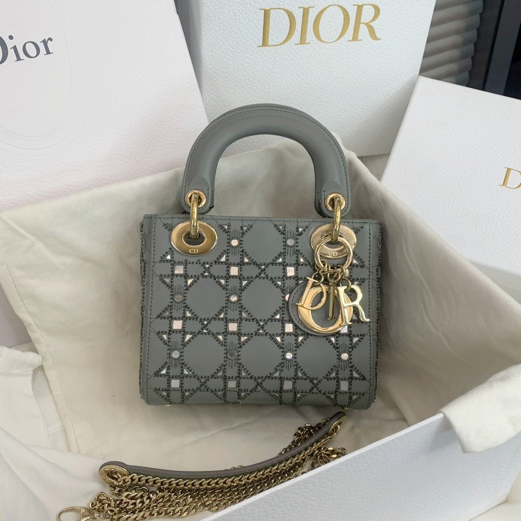 99新 DIOR/迪奥 Dior迪奥lady三格戴妃包斜挎包