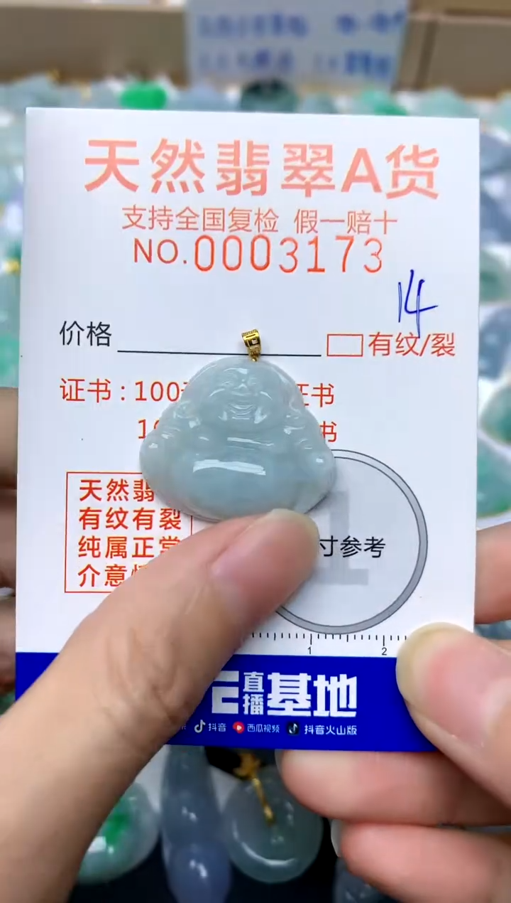 【闪购商品】翡翠颈饰18K金镶嵌14天然A货翡翠