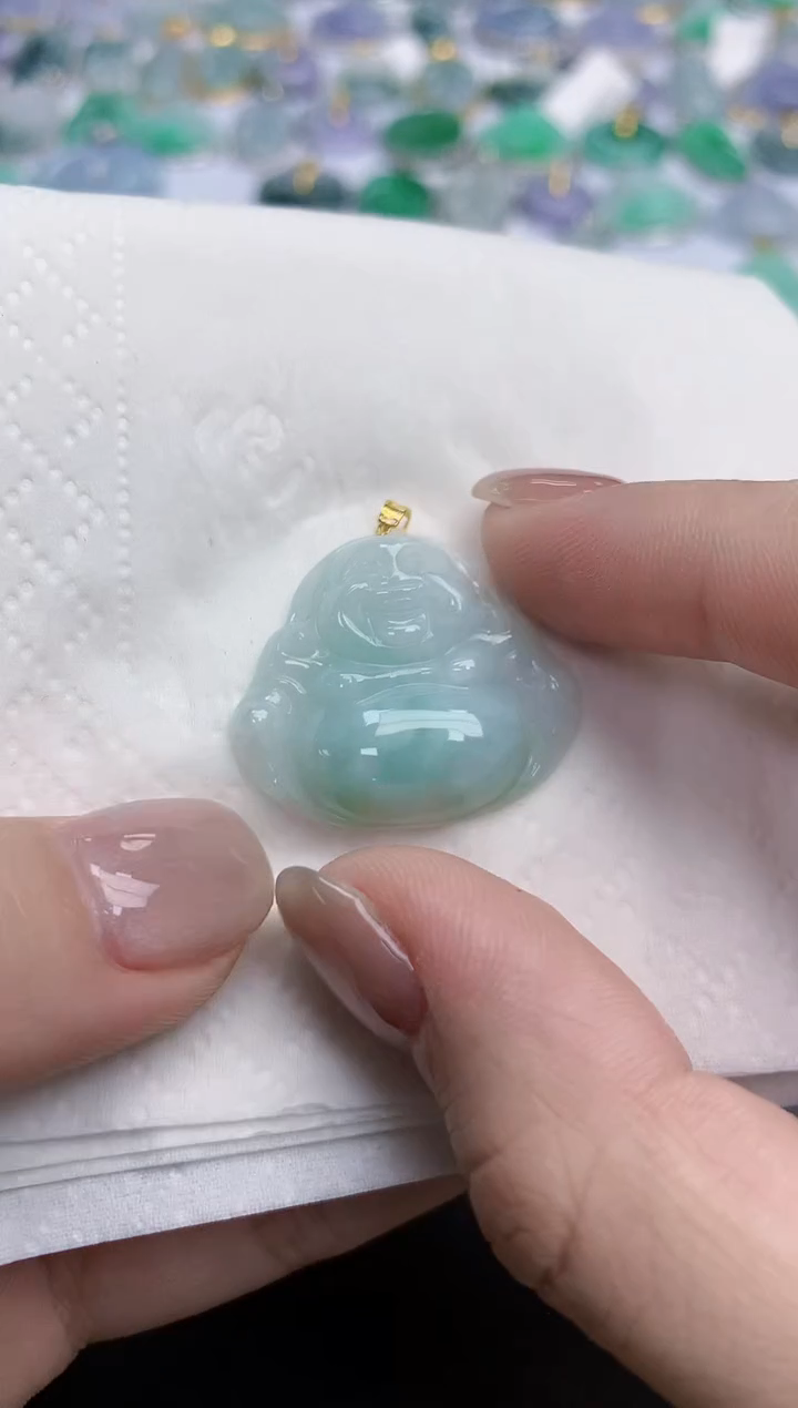 【闪购商品】翡翠颈饰18K金镶嵌天然缅甸翡翠A货