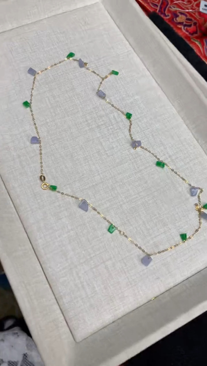 【闪购商品】翡翠颈饰18K金镶嵌项链