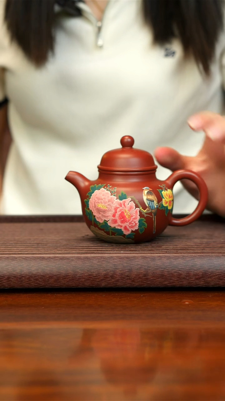 紫砂茶宠朱泥掇球壶