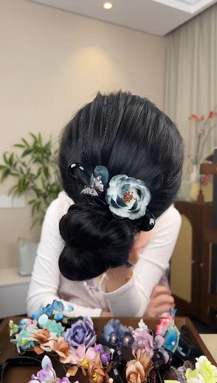 刺绣墨绿色懒人夹