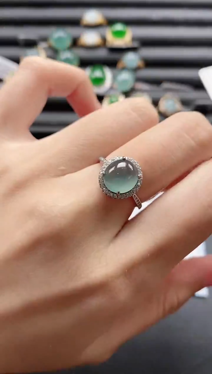 【闪购商品】翡翠戒指银S925镶嵌51511