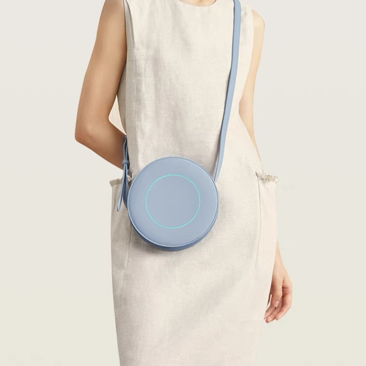 【根元】佩囊斜挎小包 科技圆包