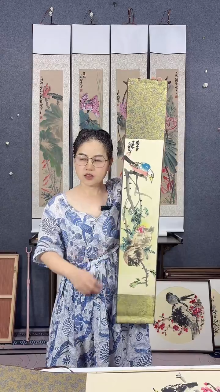 国画90*15吴铁成手绘卷轴