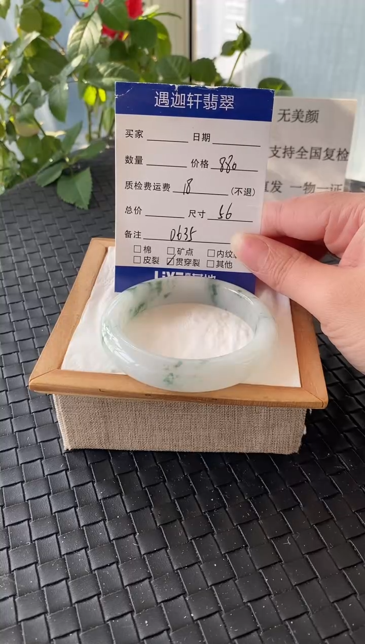 未镶嵌手镯翡翠56圈口 D635编码